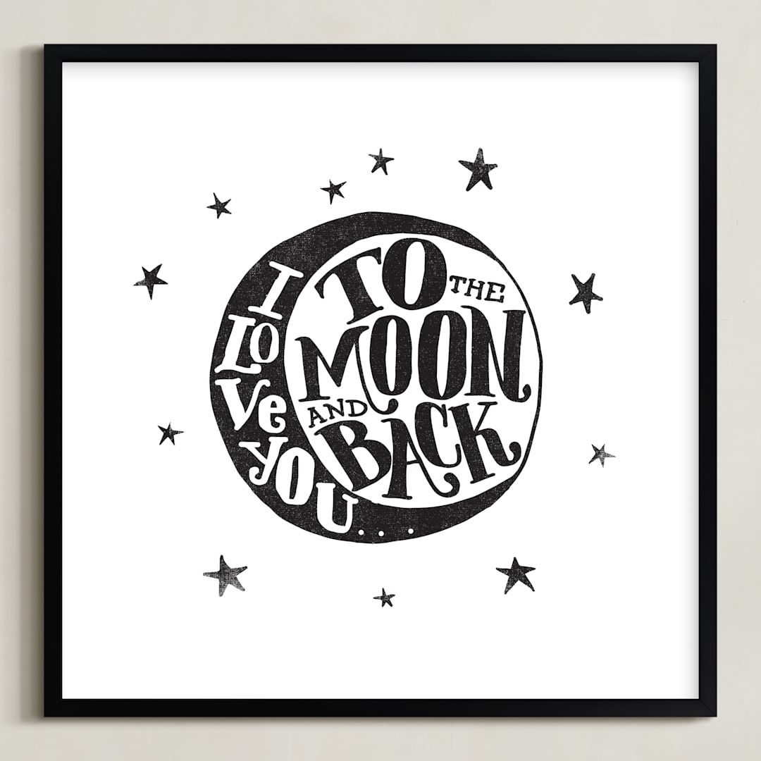 "...to the moon and back" - Art Print in minimal by Matthew Taylor Wilson - Framed