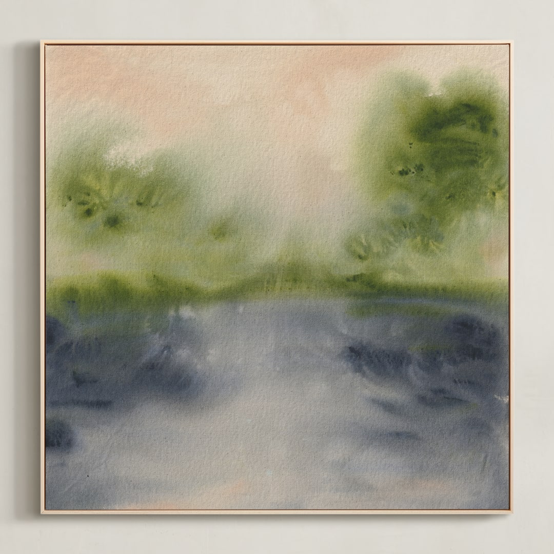 "Marshlands" - Art Print in Ink by Holly Whitcomb - Framed Canvas