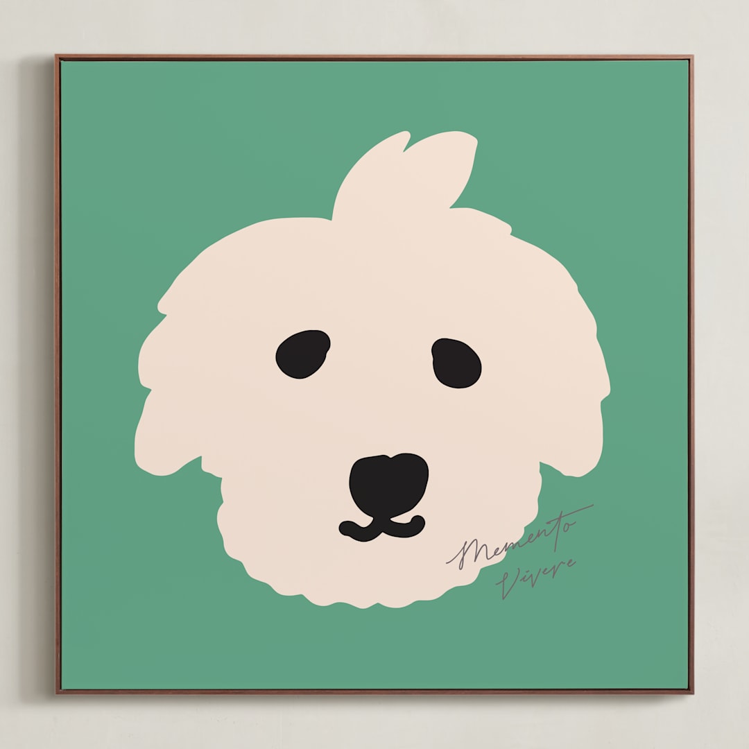 "live in the moment" - Art Print in Willow Green by Jeje - Framed Canvas