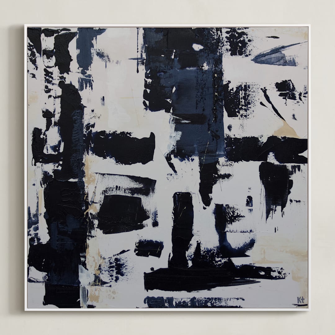 "Balance Restored II" - Art Print in Midnight Blue by Kate Terhune - Framed Canvas