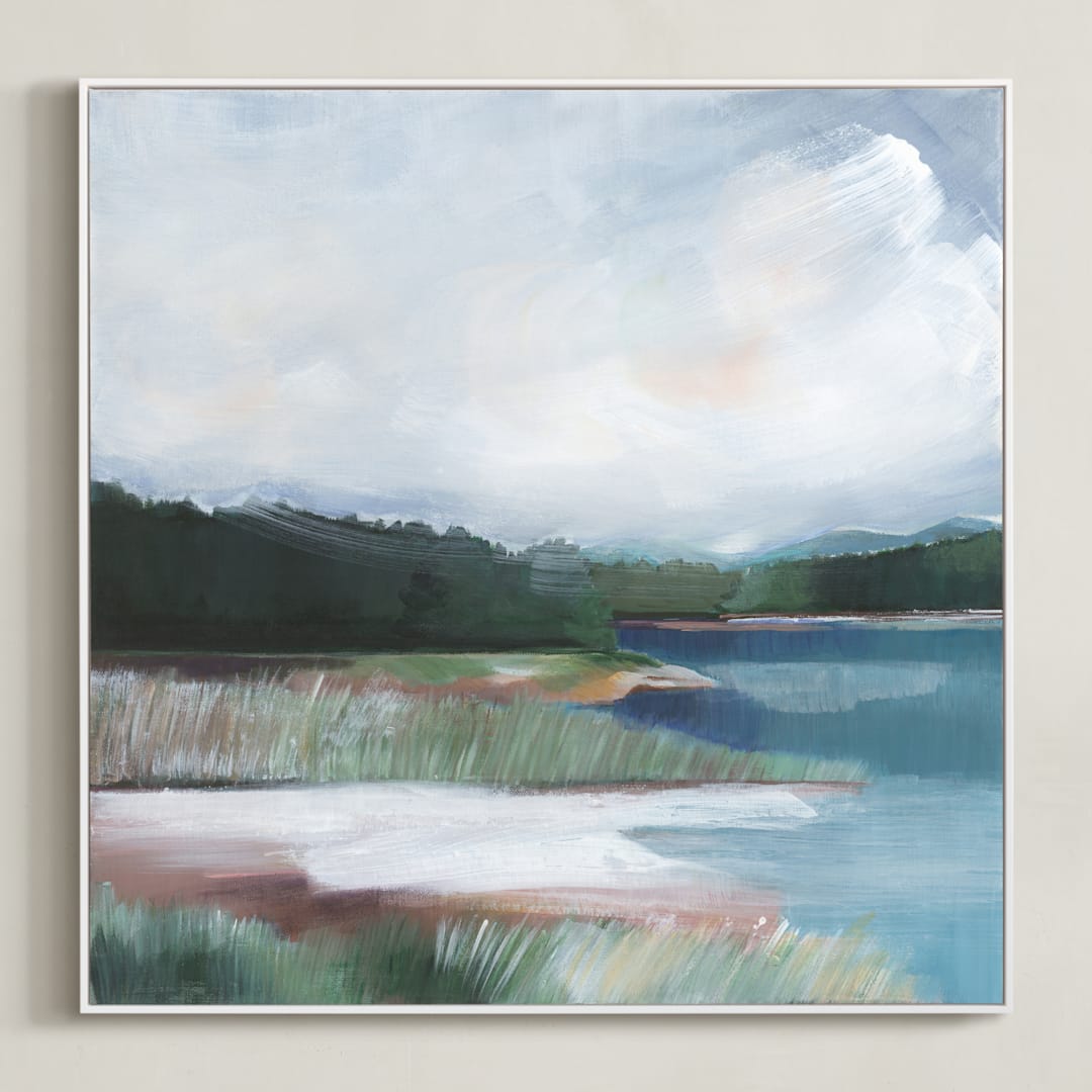 "Torrey Pines I" - Art Print in Torrey Blue by AlisonJerry - Framed Canvas