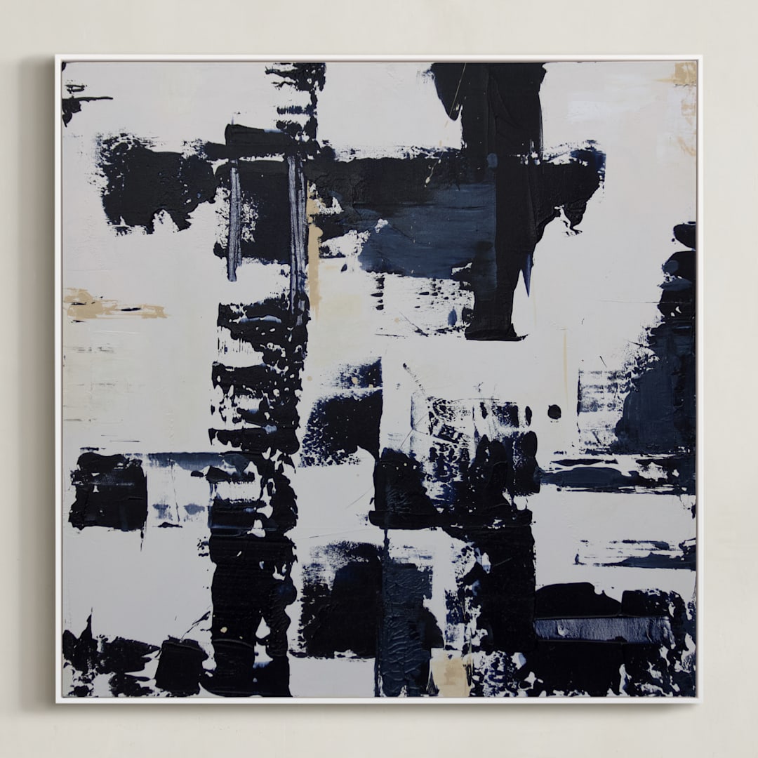 "Balance Restored I" - Art Print in Midnight Blue by Kate Terhune - Framed Canvas