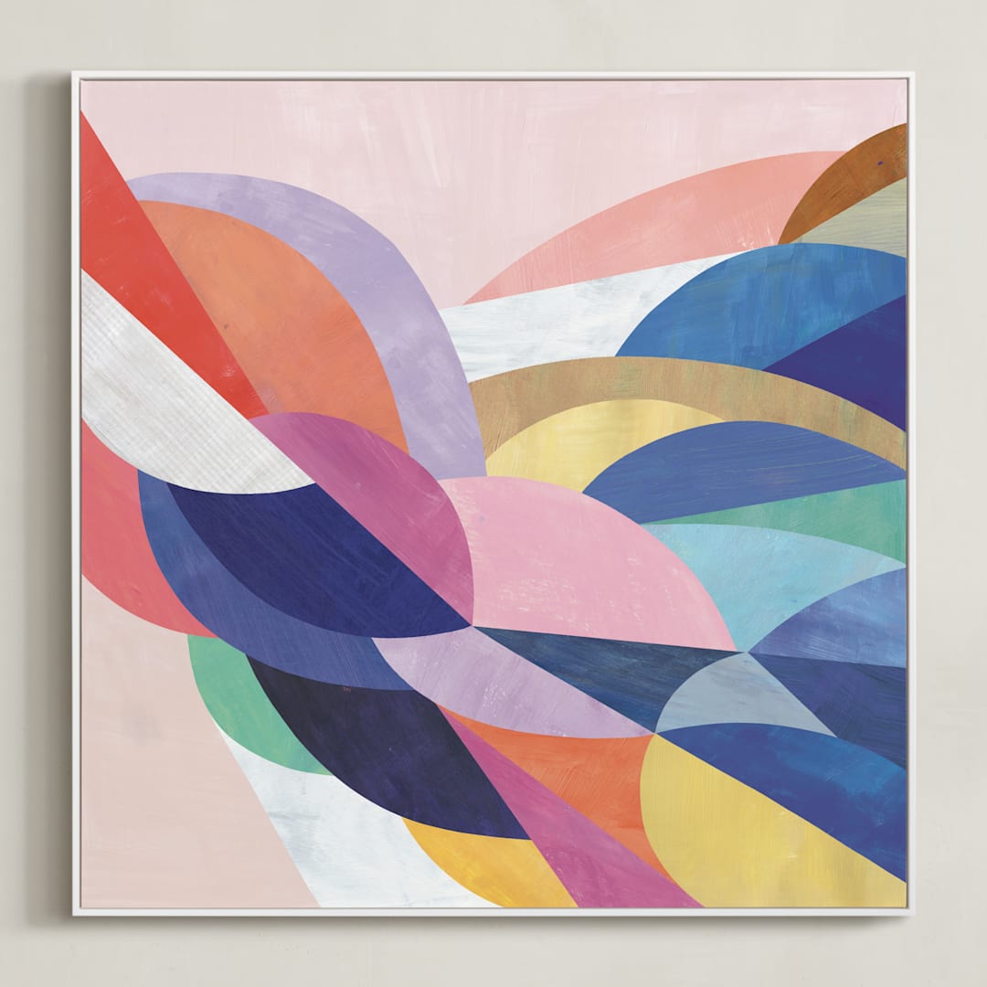 "Architecture of Flow" - Art Print in Poppy by melanie mikecz - Framed Canvas
