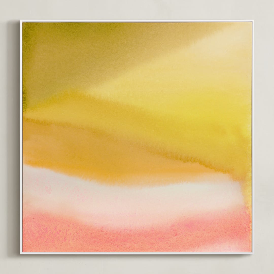 "Endless Summer" - Art Print in Citron by A Real Peach Studio - Framed Canvas