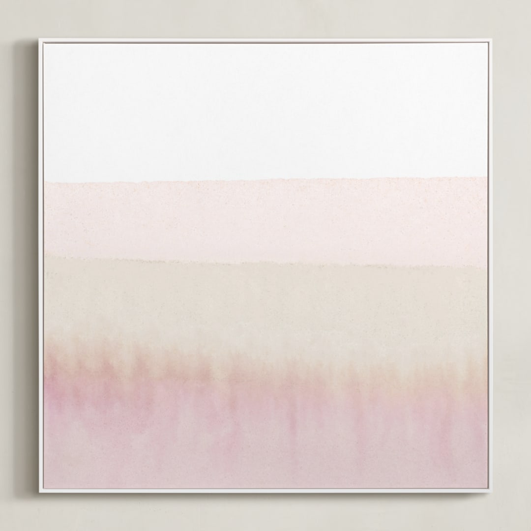 "Sunup" - Art Print in soft rose by Sadie Holden - Framed Canvas