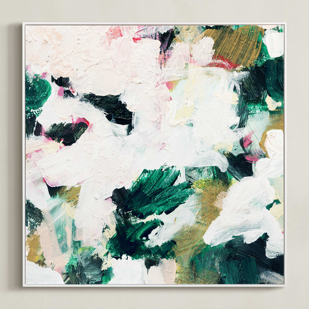 "Ivy" - Art Print in Emerald Green by Parima Studio - Framed Canvas