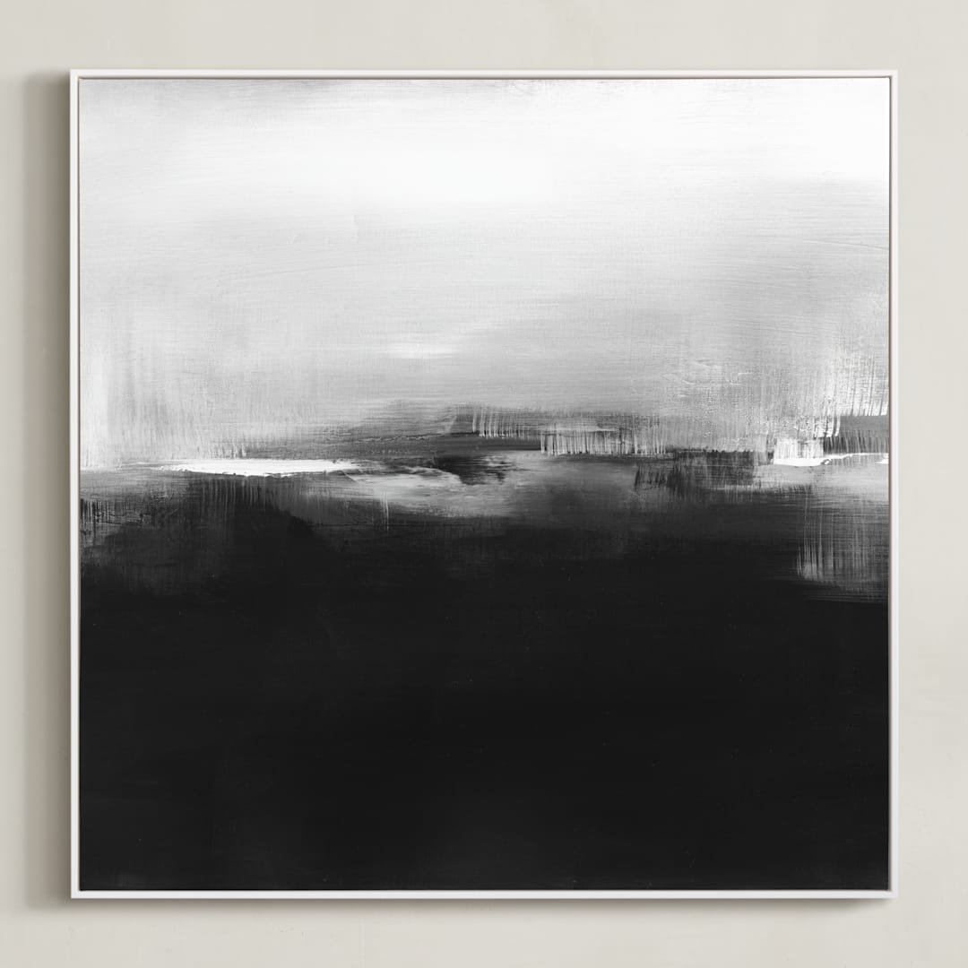 "DuskDawn" - Art Print in Black and White by Vasco - Framed Canvas