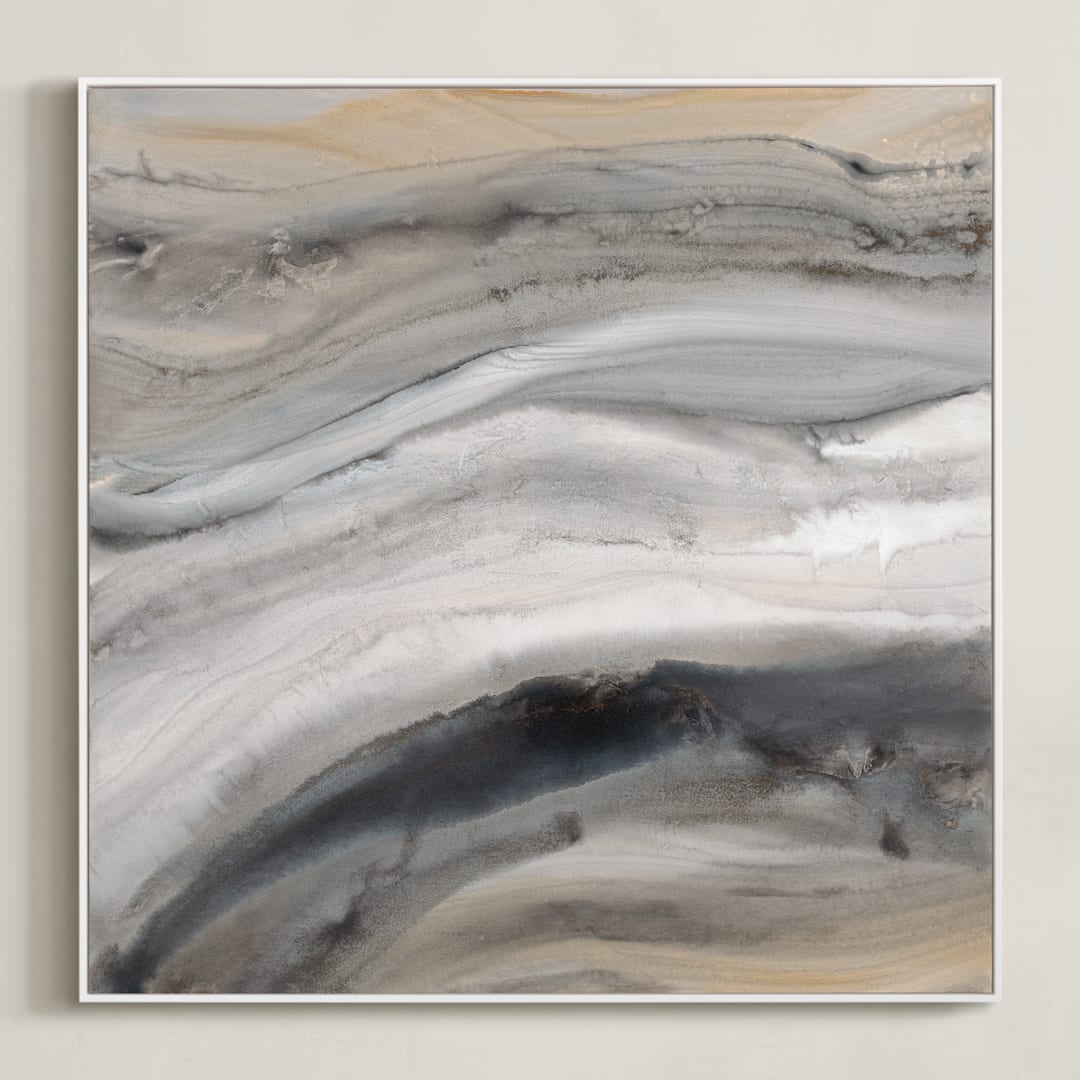 "Warm Gold I" - Art Print in Warm Gold by Teodora Guererra - Framed Canvas