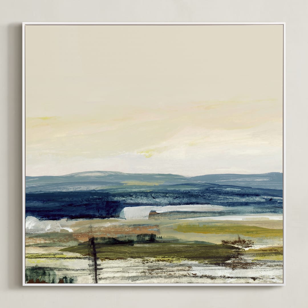 "Brownstein I" - Art Print in Field by Mande Calhoun - Framed Canvas