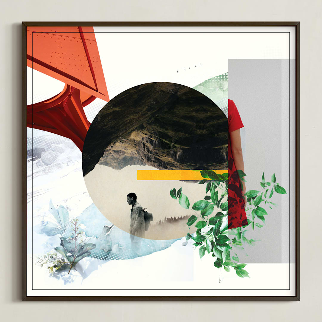 "A Day in the Life" - Art Print in Fire Orange by Augusto Paolo Bringas Dizon - Framed