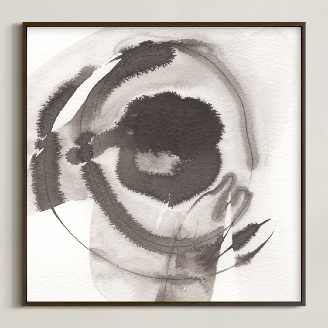 "Gerardot" - Art Print in Black by Misty Hughes - Framed