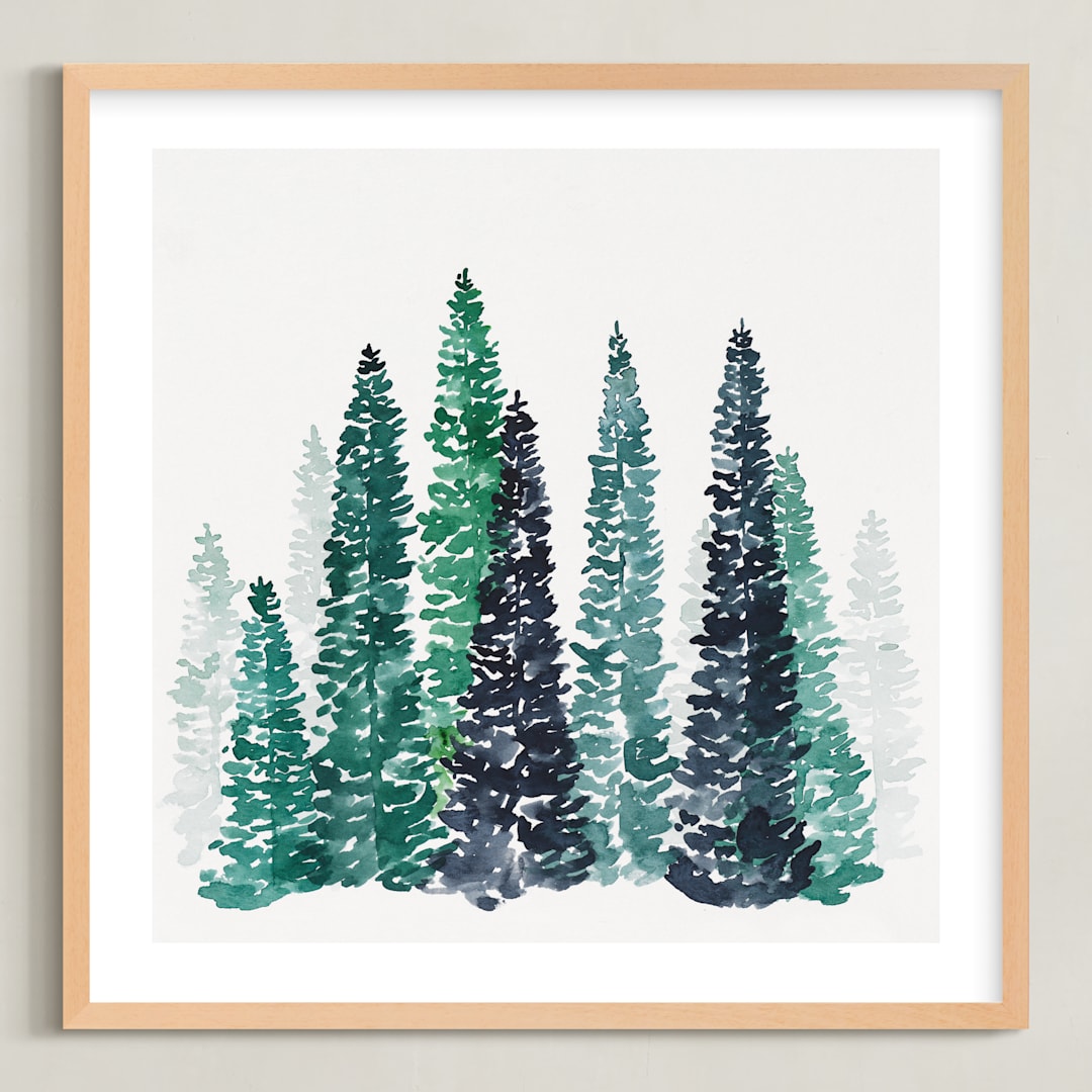 "Scenic Route" - Art Print in White by Kelsey McNatt - Framed