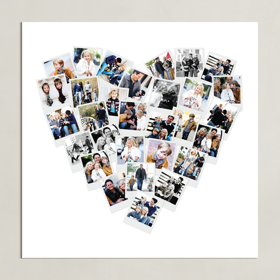"Heart Snapshot Mix® Photo Art" - Framed Photo in White by Minted - Unframed