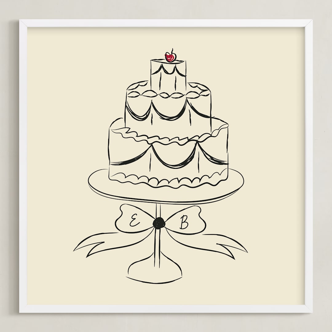 "Lambeth Cake: Custom Print" - Custom Print in Champagne by Helena Vitto - Framed