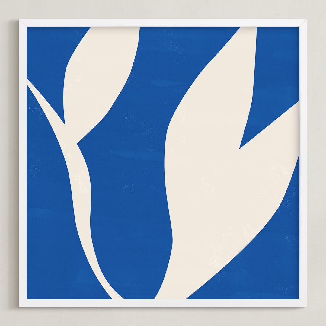 "Glide" - Art Print in Cobalt by Anda Safta - Framed