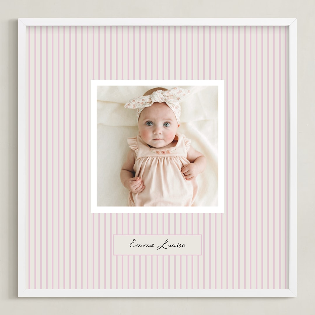 "Preppy Stripes" - Framed Photo in Lavender by Benita Crandall - Framed