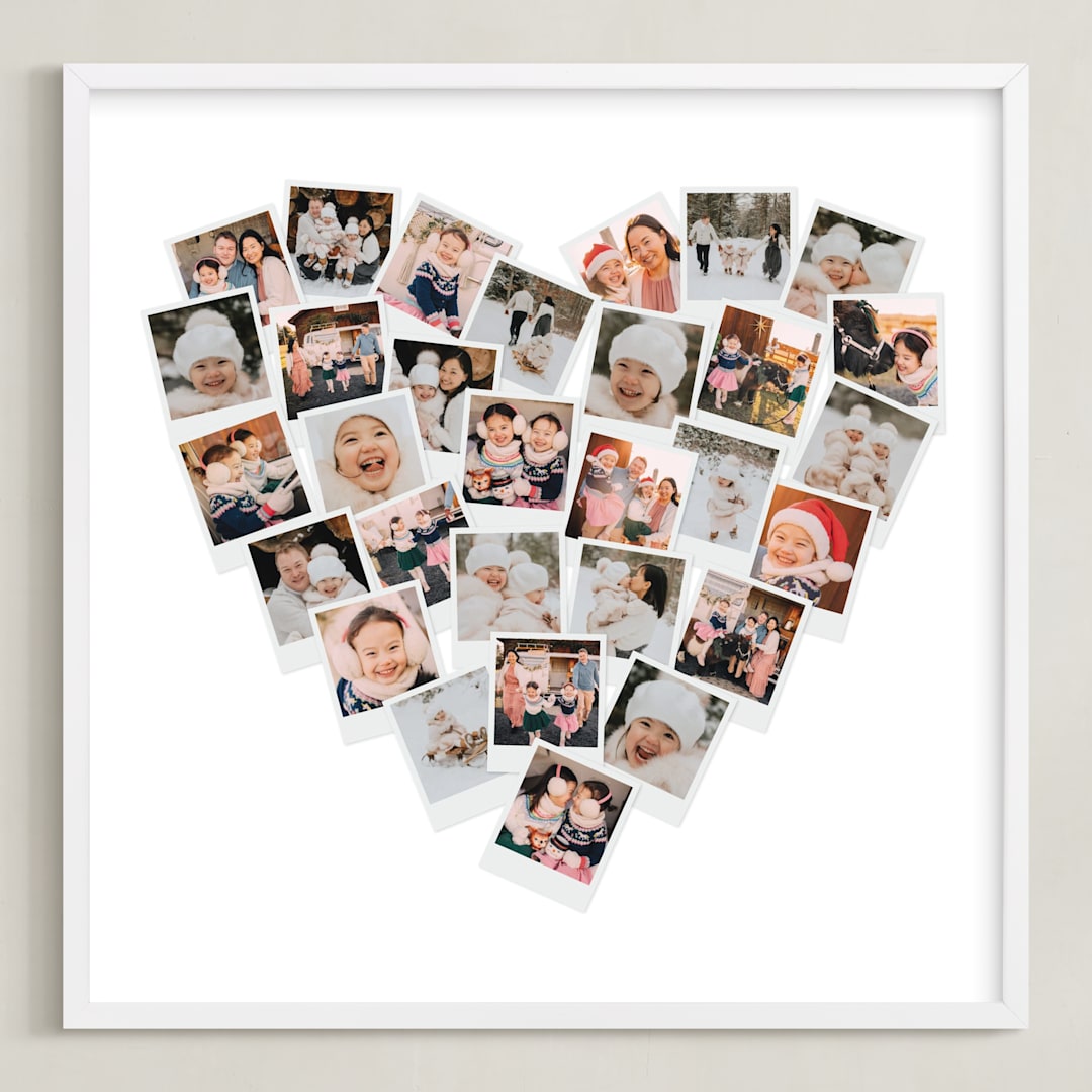 "Holiday Heart Snapshot Mix®: Framed Photo" - Framed Photo in White by Minted - Framed