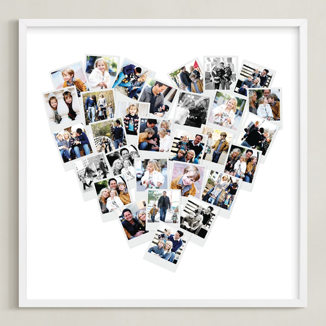 "Heart Snapshot Mix® Photo Art" - Framed Photo in White by Minted - Framed