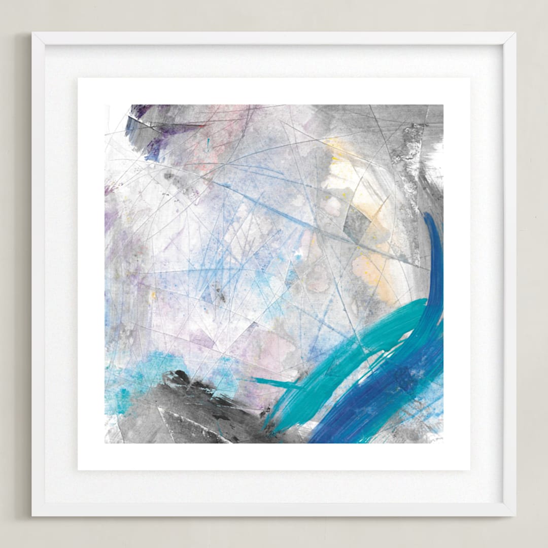 "Nostalgic Energy" - Art Print in Aqua by The Carillos - Framed