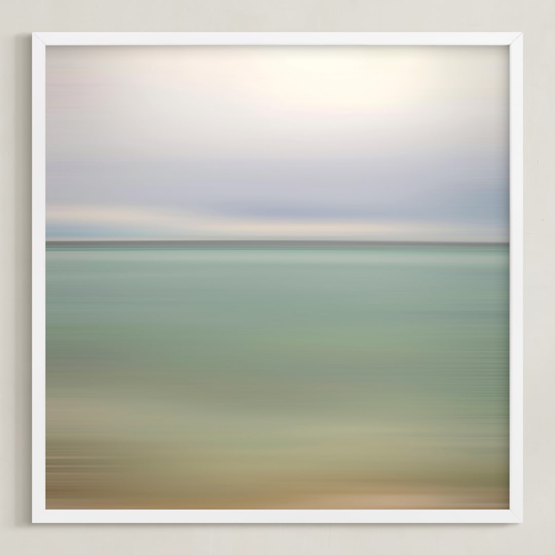 "Twisted Horizon" - Art Print in Seafoam by amanda cunningham - Framed