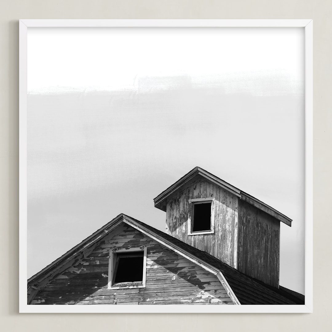 "Salvage - Barn Series 3" - Art Print in Slate Gray by Sheila Corcoran - Framed