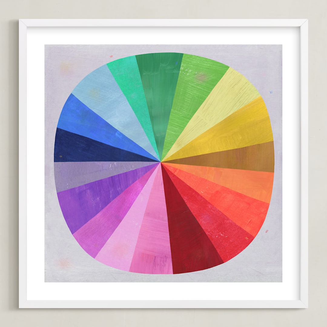 "Color Wheel" - Art Print in Light Grey by melanie mikecz - Framed