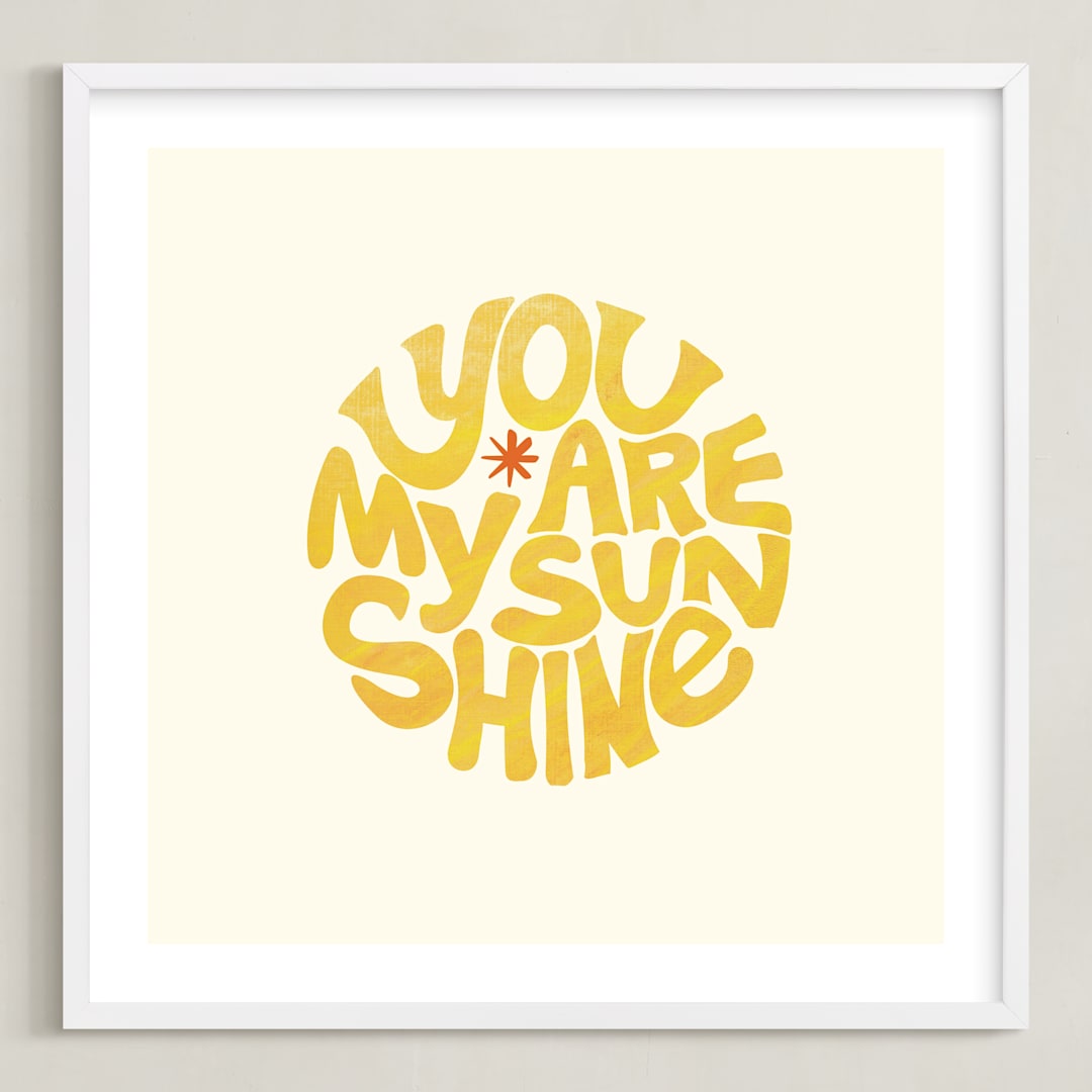 "Forever Sunshine" - Art Print in Sunflower by Carrie ONeal - Framed