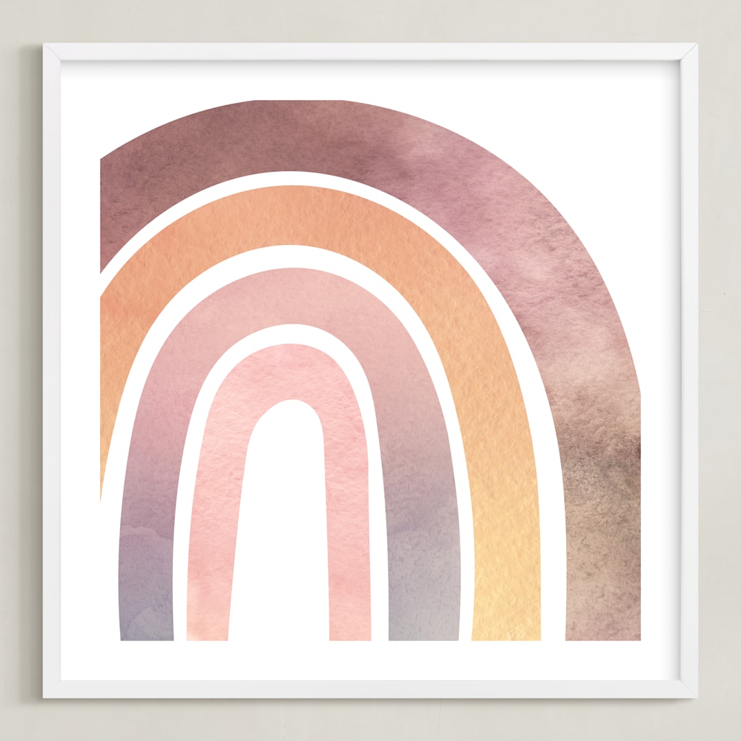 "Magical Rainbow" - Art Print in Pink by Kathy Par - Framed