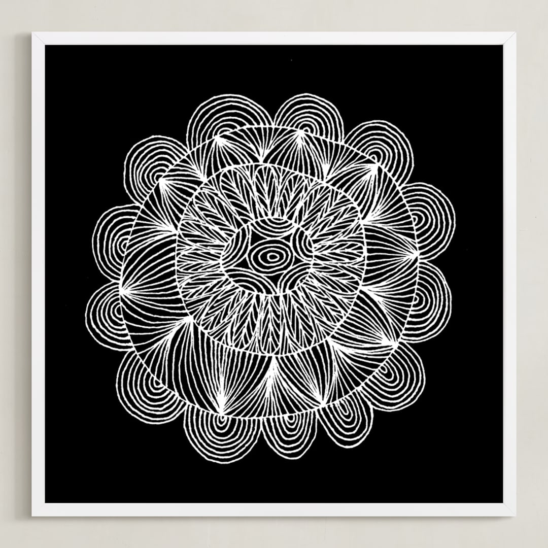 "irregular leaves8" - Art Print in black by Ramoncita - Framed