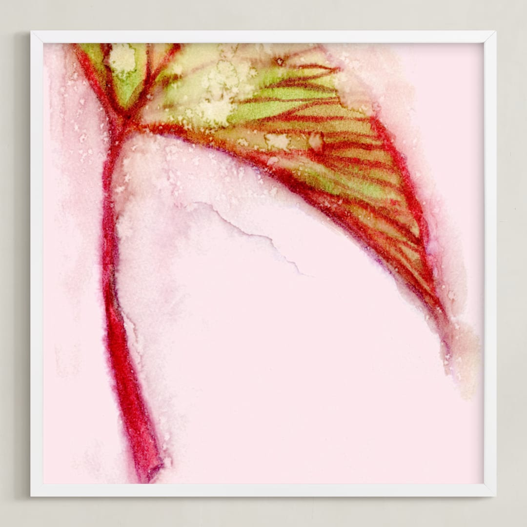 "Fancy Caladium" - Art Print in Scarlet by Amelia Gluba - Framed