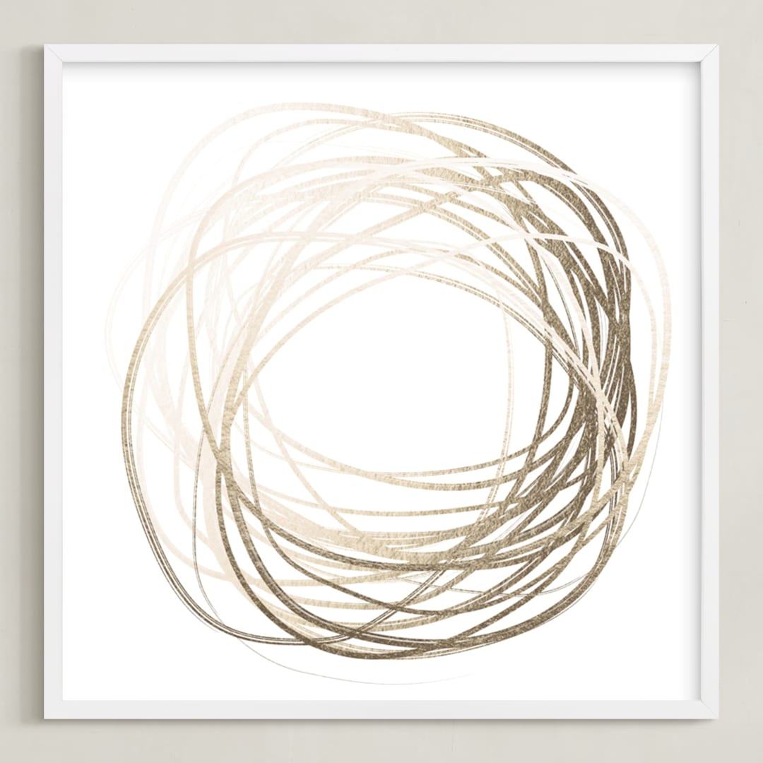 "Infinite Possibility" - Art Print in Shades of Gold by Jayna B - Framed