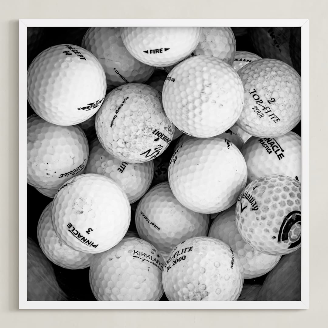 "Tee Time 1 (Black & White Edition)" - Art Print in Black & White by Shannon Howard - Framed