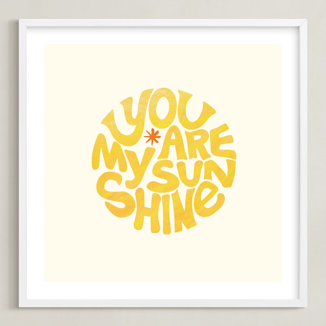 "Forever Sunshine" - Art Print in Sunflower by Carrie ONeal - Framed