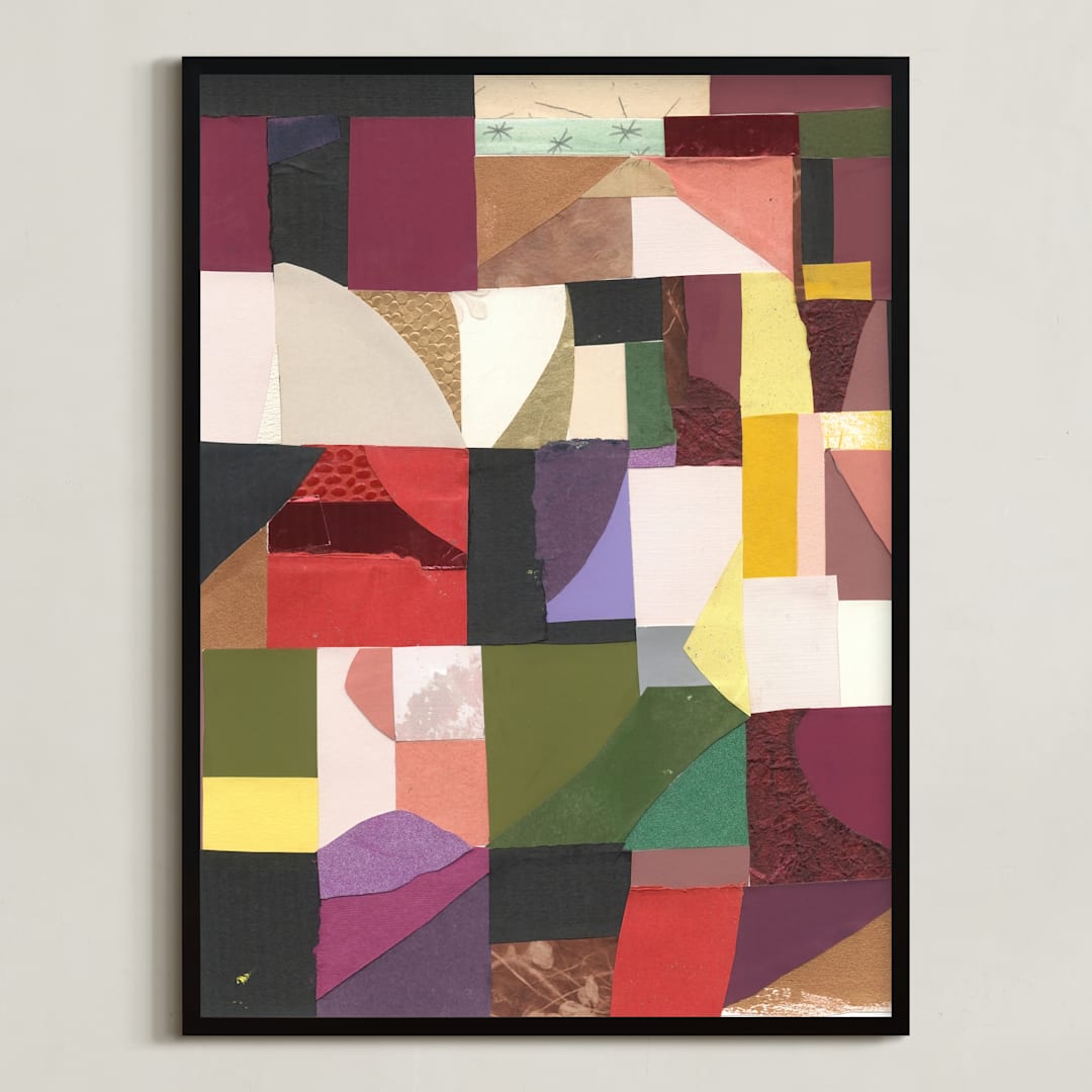 "A quilt for Sonia D" - Art Print in Grape by Erin McCluskey Wheeler - Framed