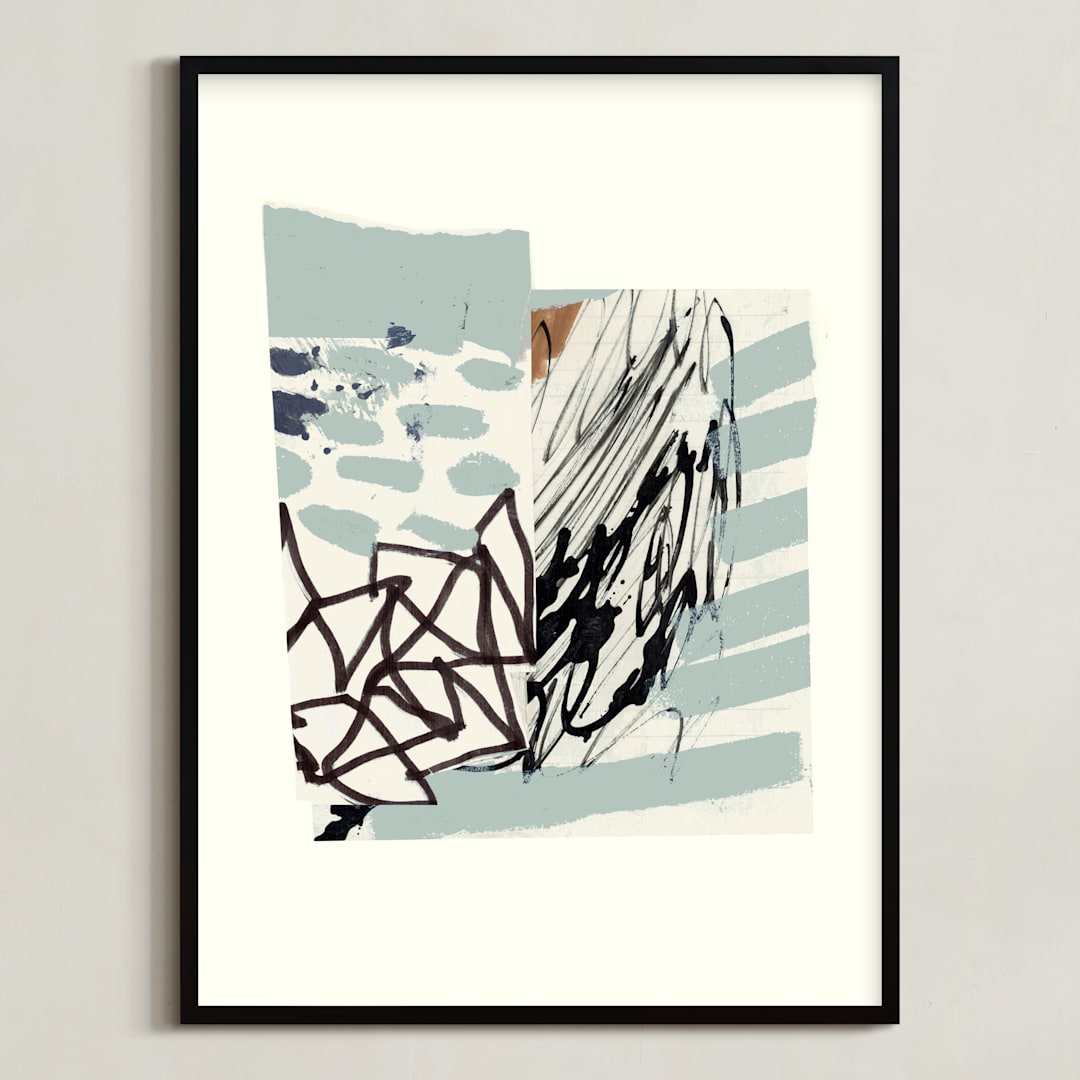 "Waterfall Assemblage" - Art Print in Waterfall Blue by Bethania Lima - Framed