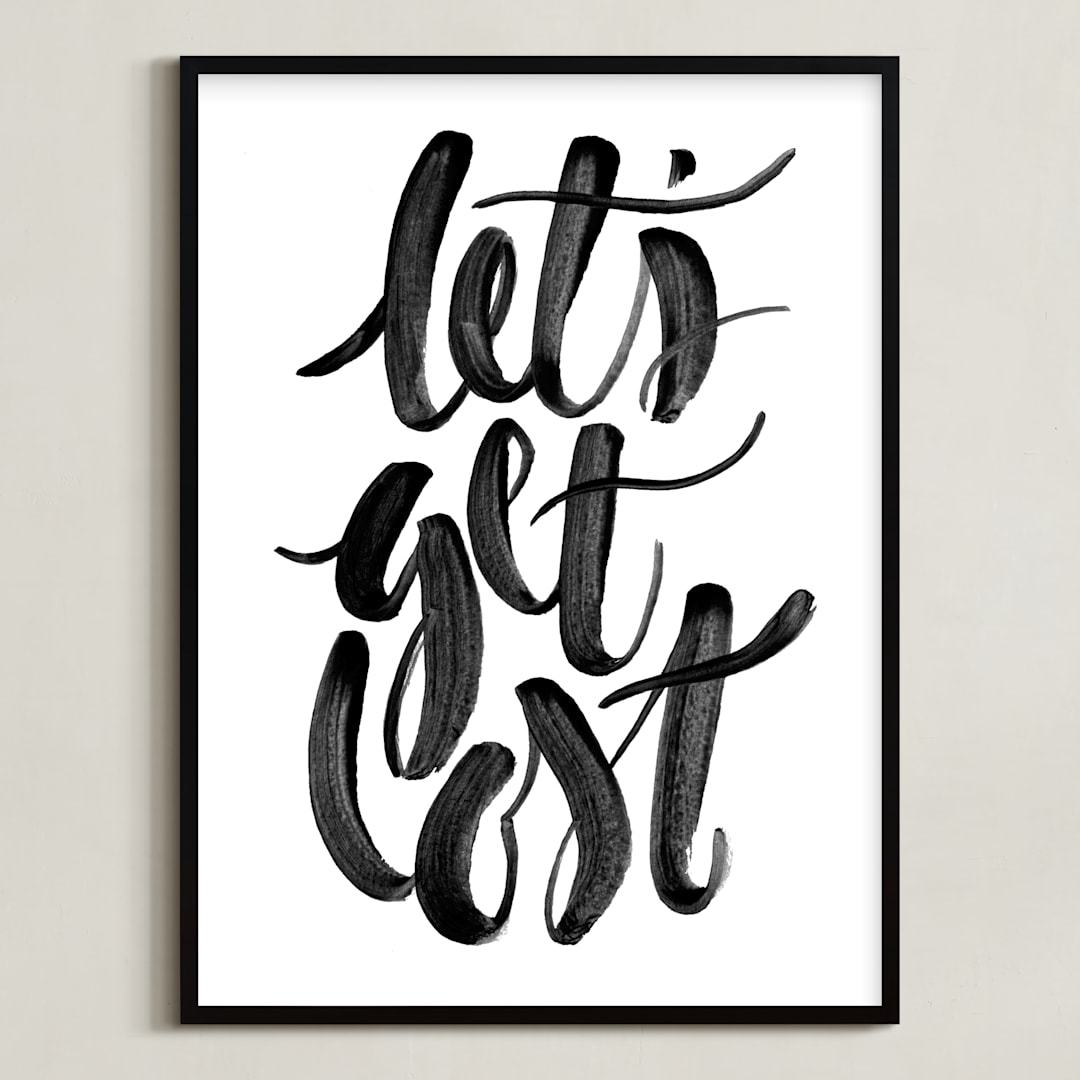"Let's Get Lost" - Art Print in Painted Black by Sam Dubeau - Framed