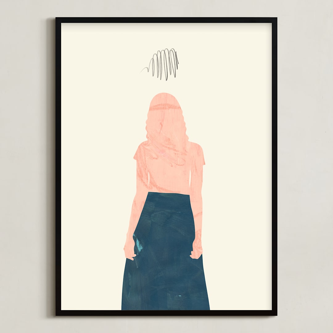 "From Where I Stand" - Art Print in Indigo by Field and Sky - Framed