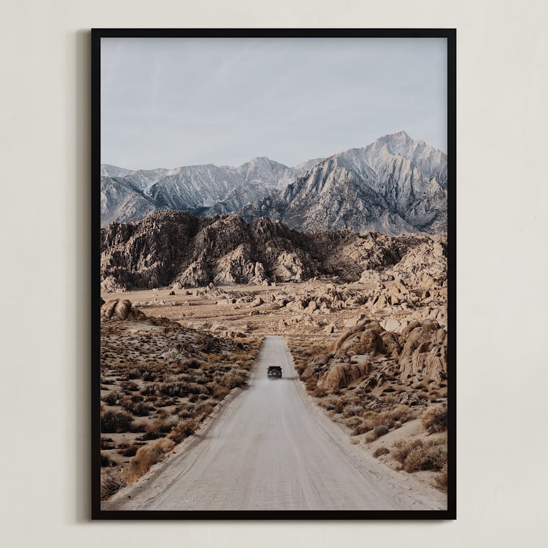 "Road To Adventure" - Art Print in Earth Brown by Christian Florin - Framed