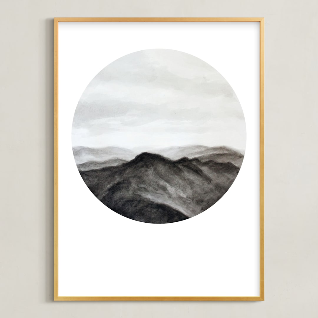 "Looking Forward" - Art Print in Charcoal by Hannah Perrine Mode - Framed