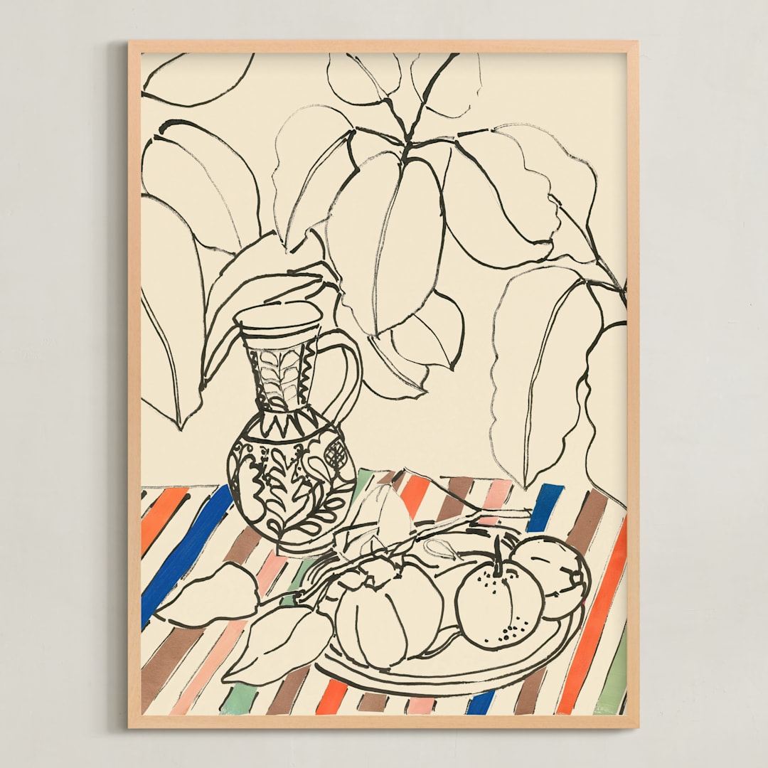 "Hungarian Vase" - Art Print in Paprika by Lise Gulassa - Framed