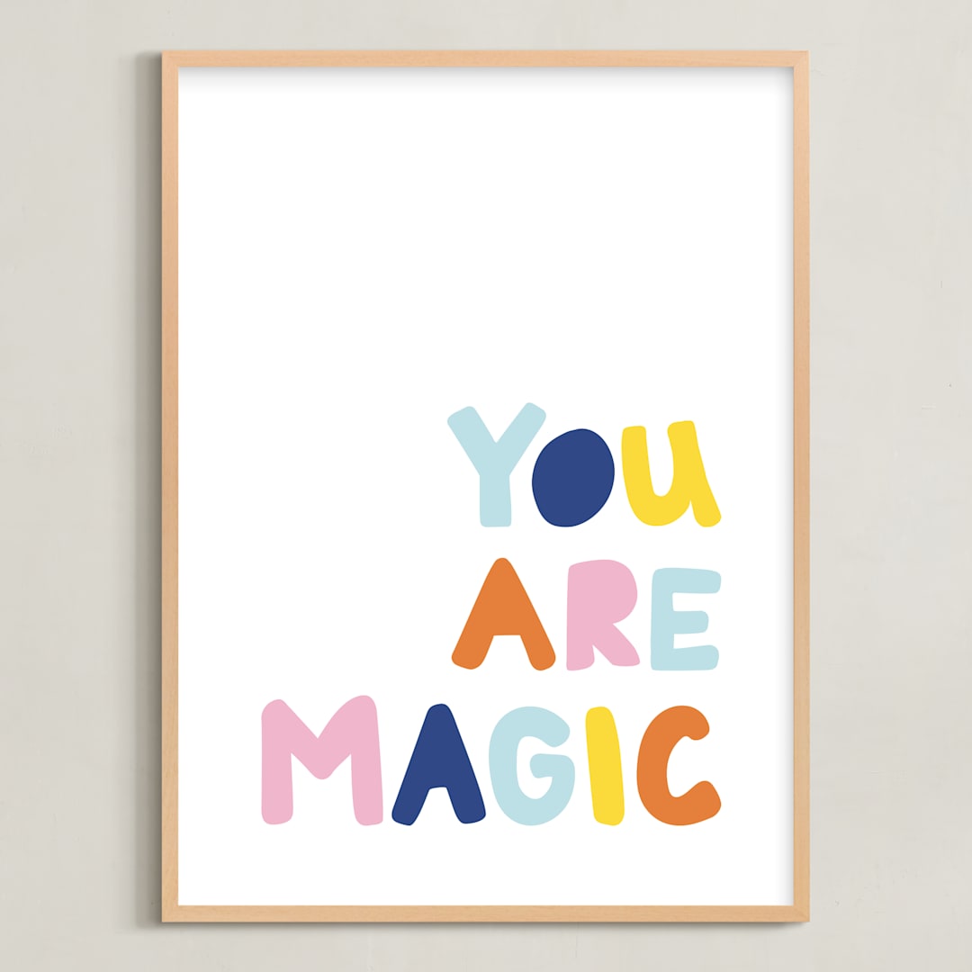 "Colorful - You are Magic" - Art Print in Sky by Jessica Prout - Framed