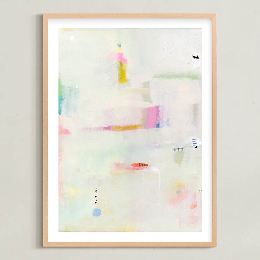 "Believe" - Art Print in Seafoam by Lindsay Megahed - Framed