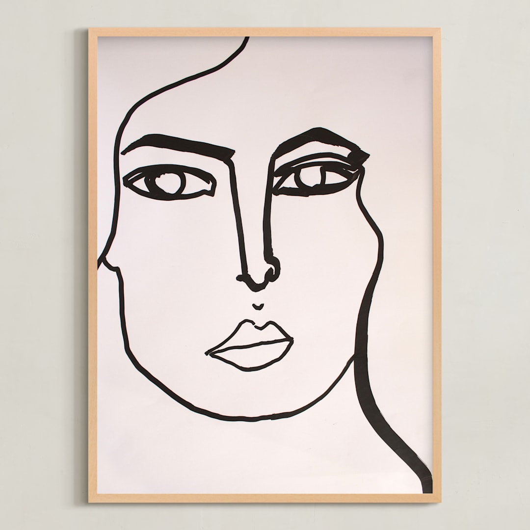 "Lady Lydia" - Art Print in Charcoal Black by cyrille gulassa - Framed