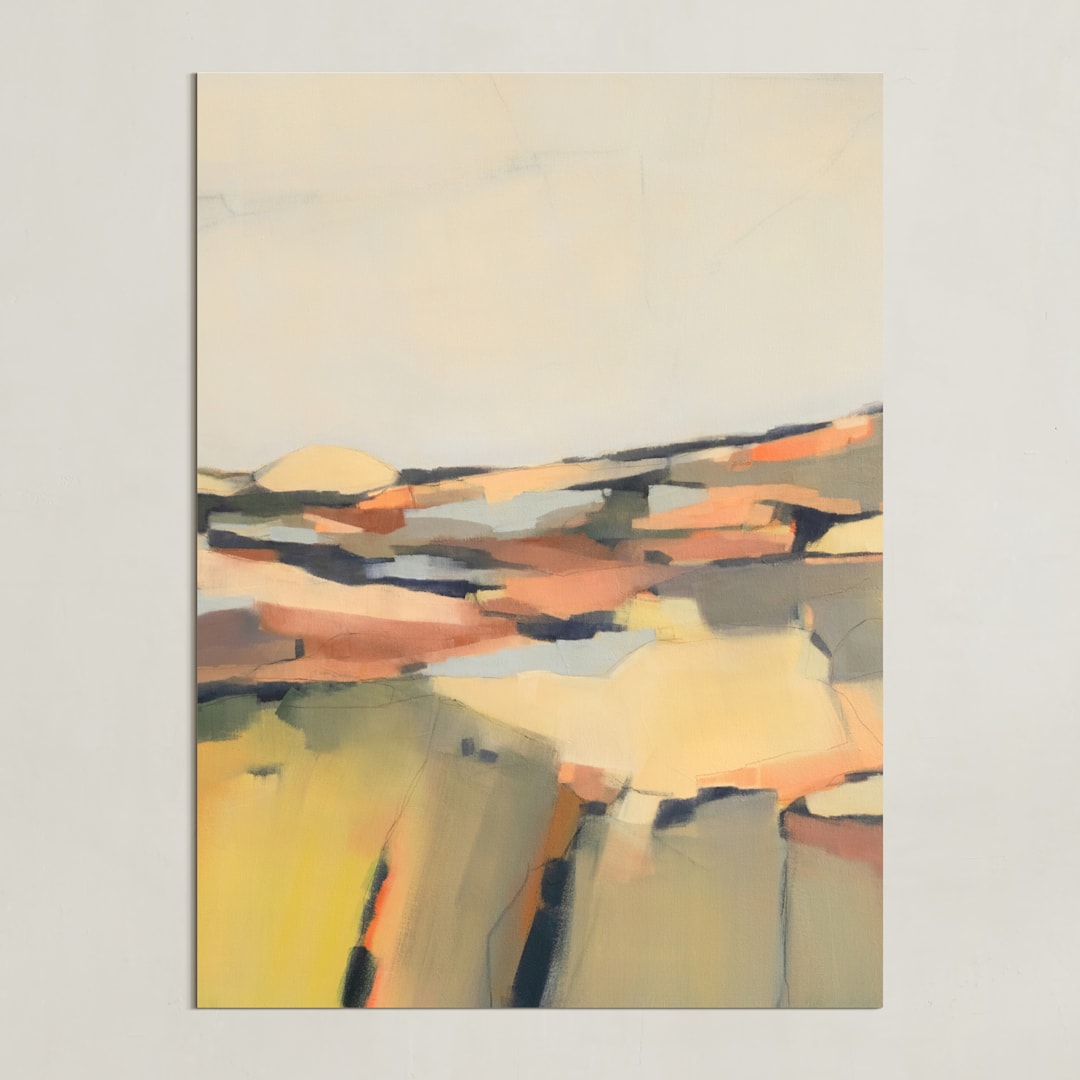 "Sunny Landscape 2" - Art Print in Pale Sunny Yellow by Ashley Armistead - Unframed