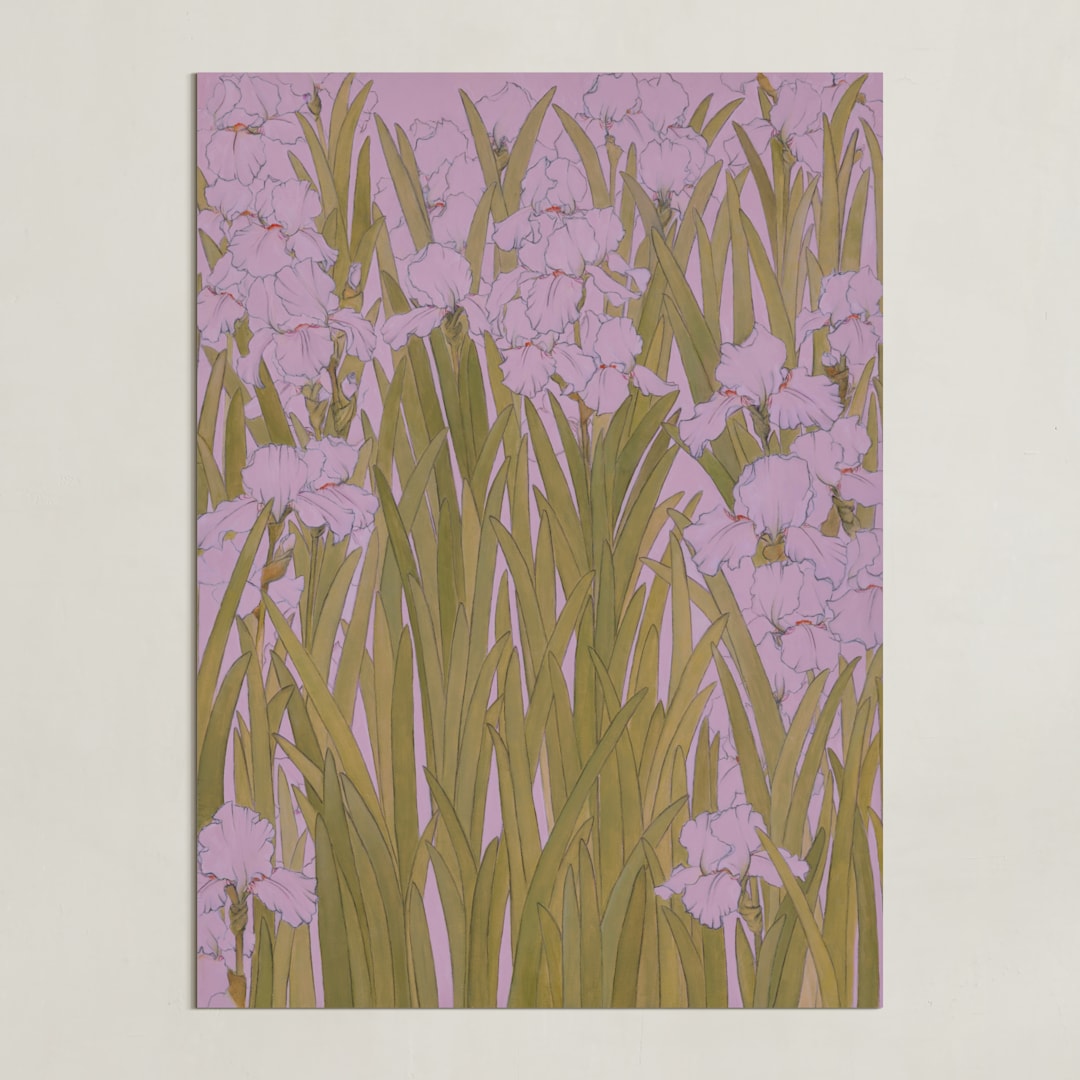 "Iris Garden" - Art Print in Dusty Lavender by Britt Friesell - Unframed