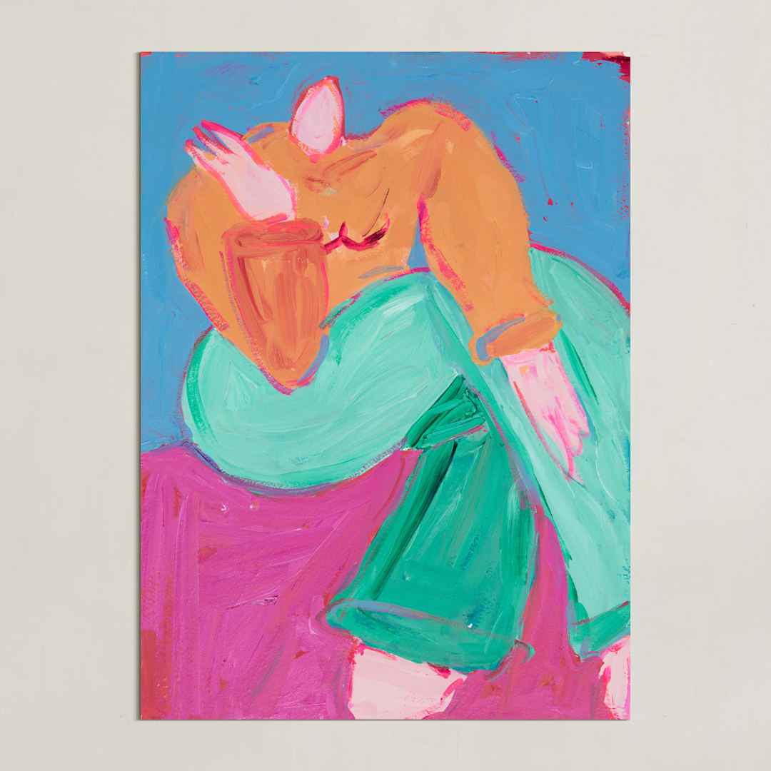 "Secrets" - Art Print in Teal by Maran Ree Whiting - Unframed
