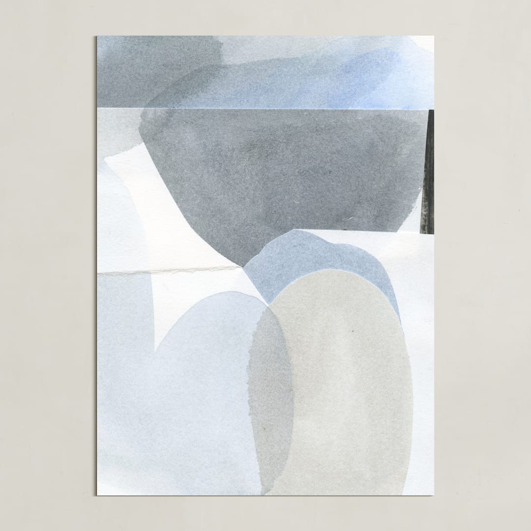 "Construct 3" - Art Print in Soft Blues by Ashleigh Ninos - Unframed