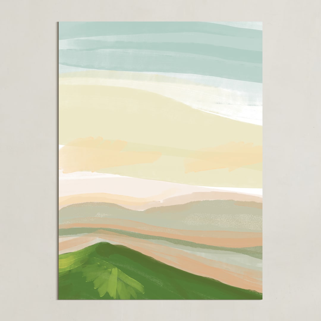 "Hills from Home" - Art Print in Pasture Green by Inkblot Design - Unframed