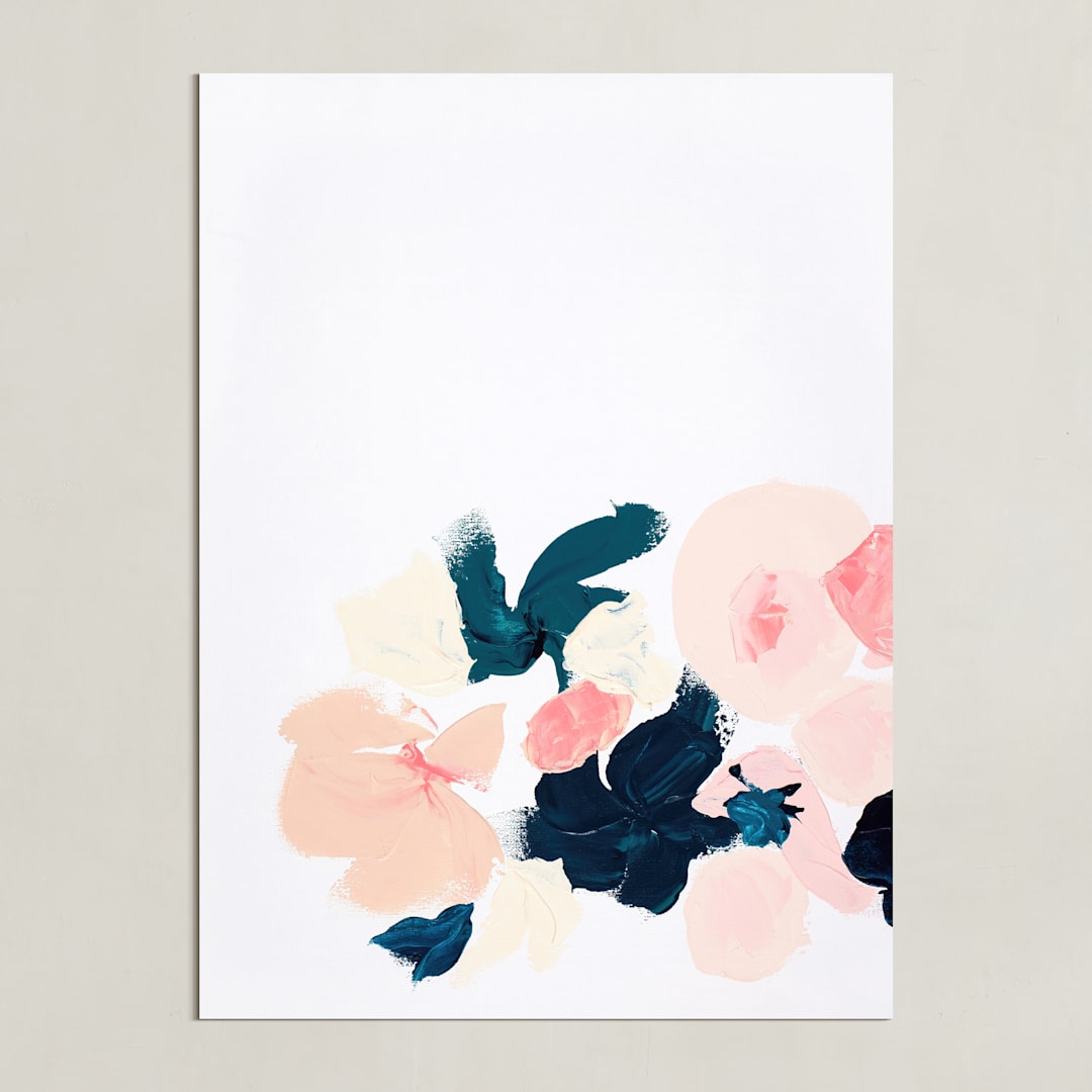 "January Botanical Abstract Print" - Art Print in Blush by Caryn Owen - Unframed