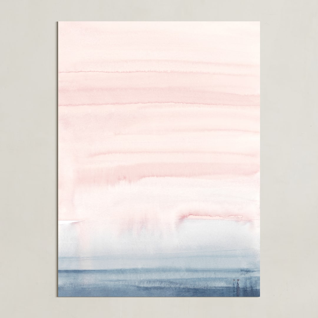 "Cascading Sky" - Art Print in Blush Pink by Little Valley Studio - Unframed